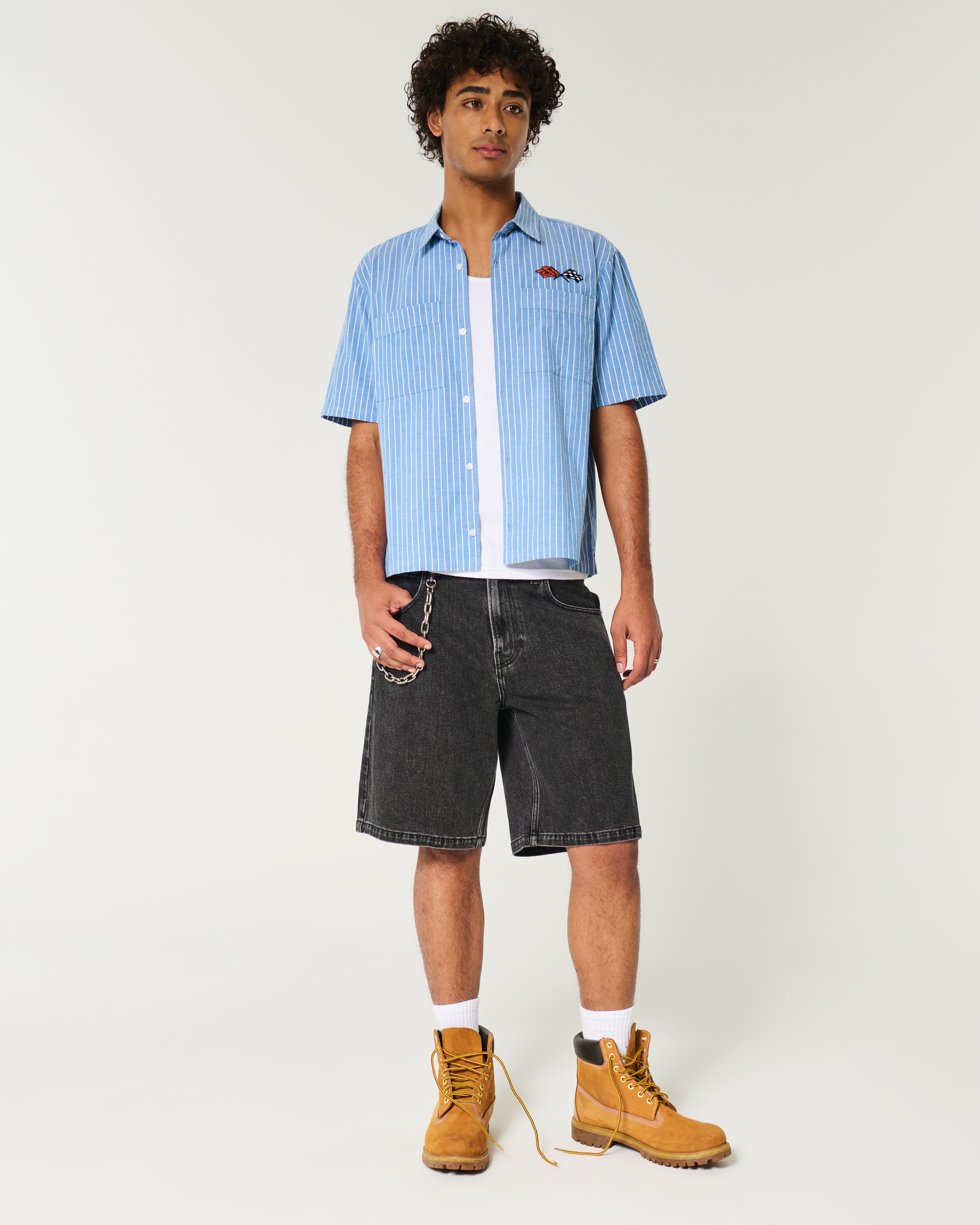 Men's Baggy Denim Painter Shorts | Men's | HollisterCo.com