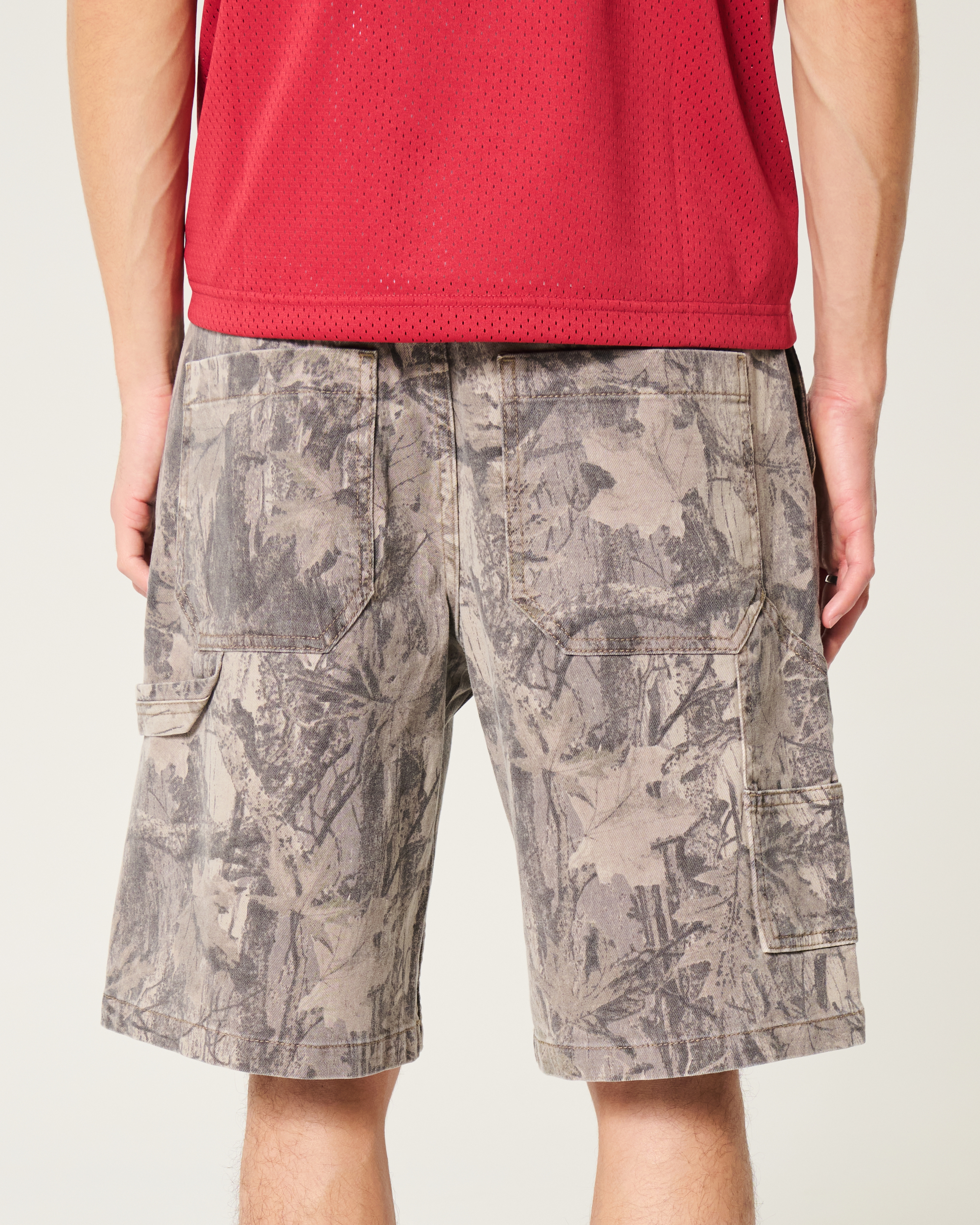 【希少】geeks BAGGY PAINTER DENIM SHORTS Men's Camo Baggy Denim Painter Shorts | Men's Clearance