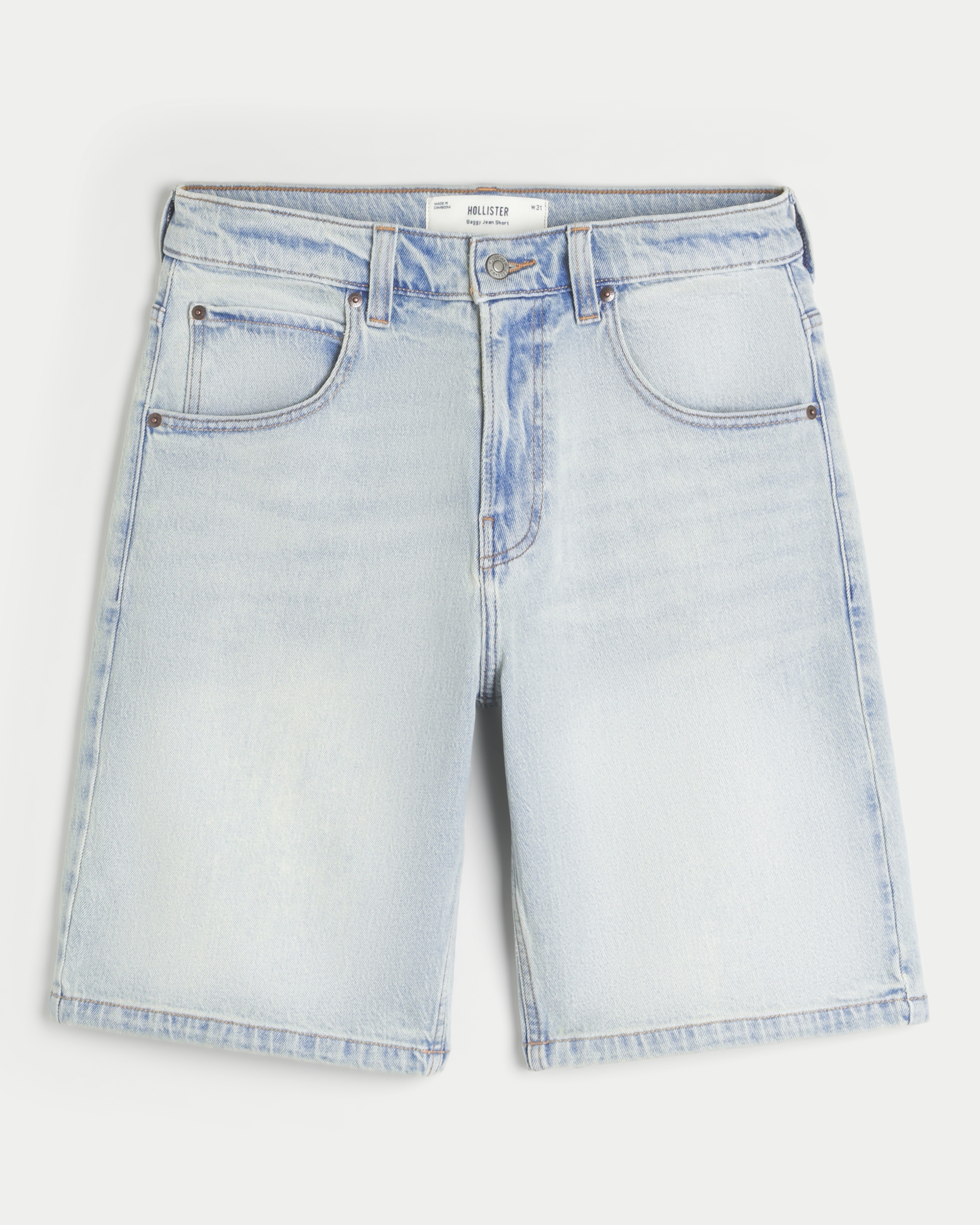 Men's Washed Black Baggy Denim Shorts | Men's Bottoms