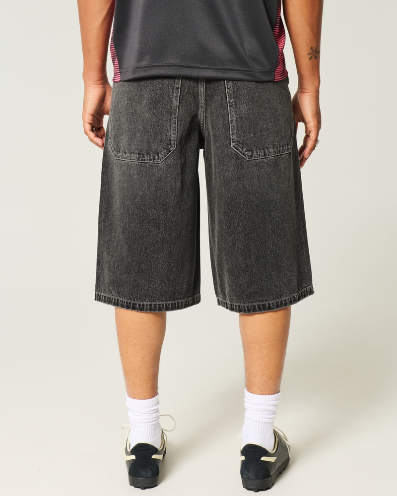 Washed Black Denim Half Pants