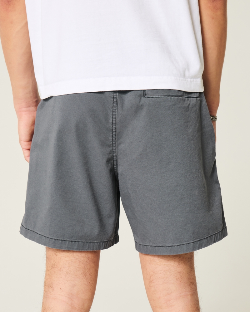Mid-Thigh Twill Pull-On Shorts