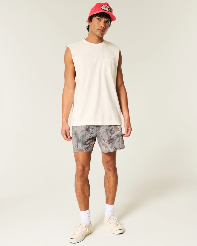 Mid-Thigh Camo Hybrid Active Shorts