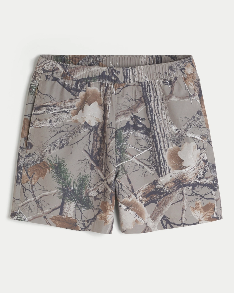 Mid-Thigh Camo Hybrid Active Shorts