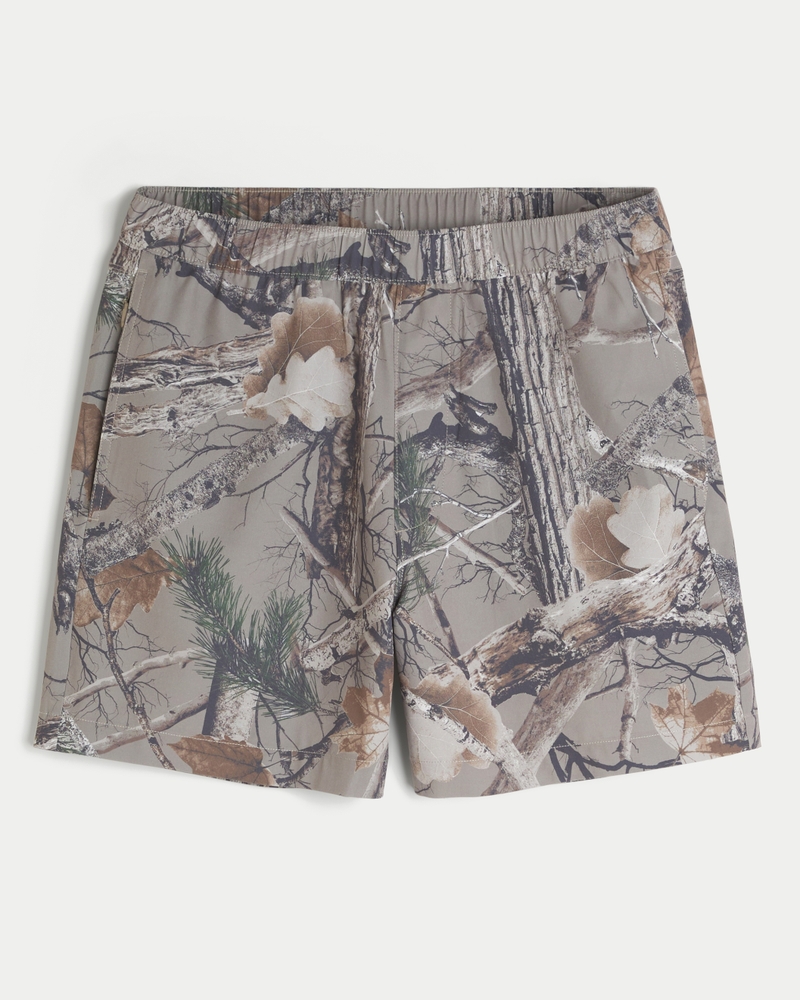 Mid-Thigh Camo Hybrid Active Shorts