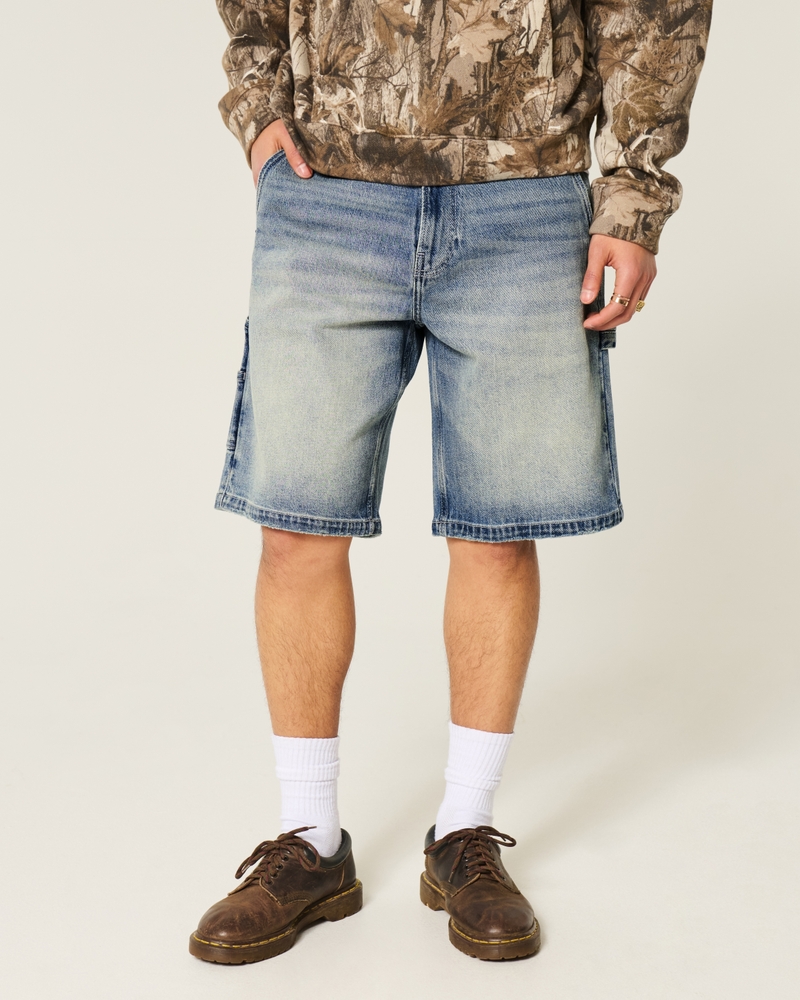 Dark Wash Baggy Jean Shorts
