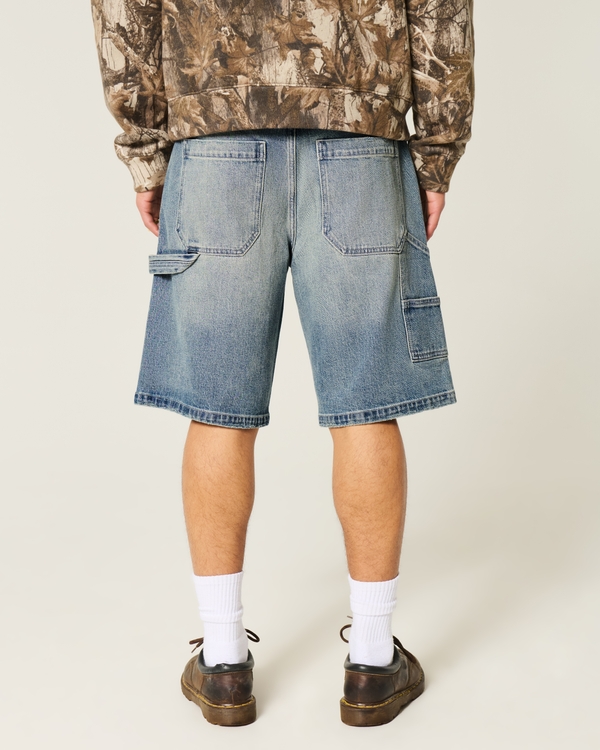 Dark Wash Baggy Jean Shorts