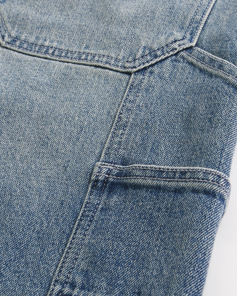 Dark Wash Baggy Jean Shorts
