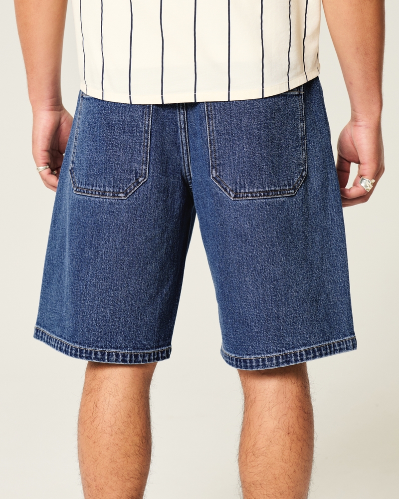 Medium Wash Baggy Jean Shorts