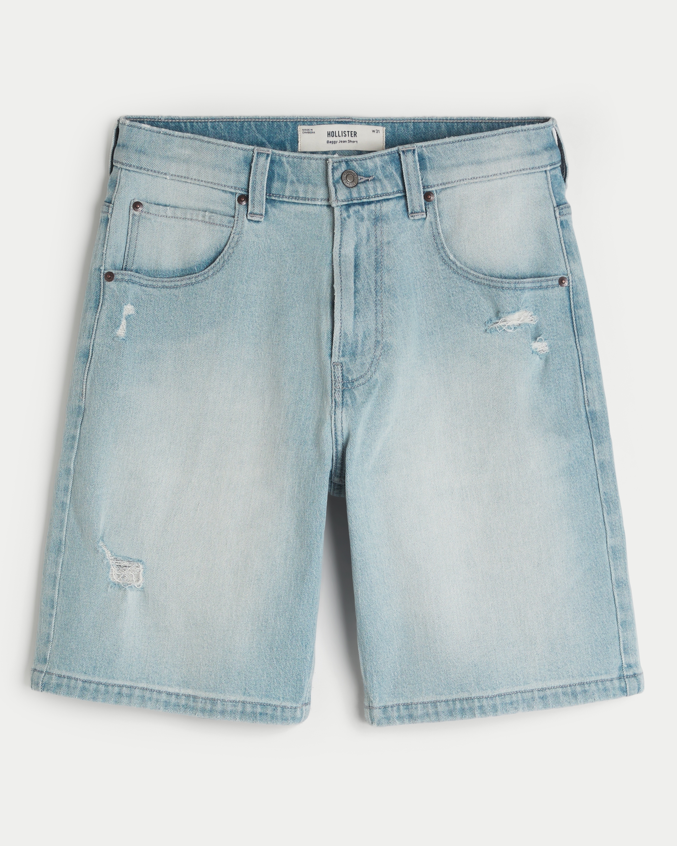 Distressed Baggy Denim Shorts