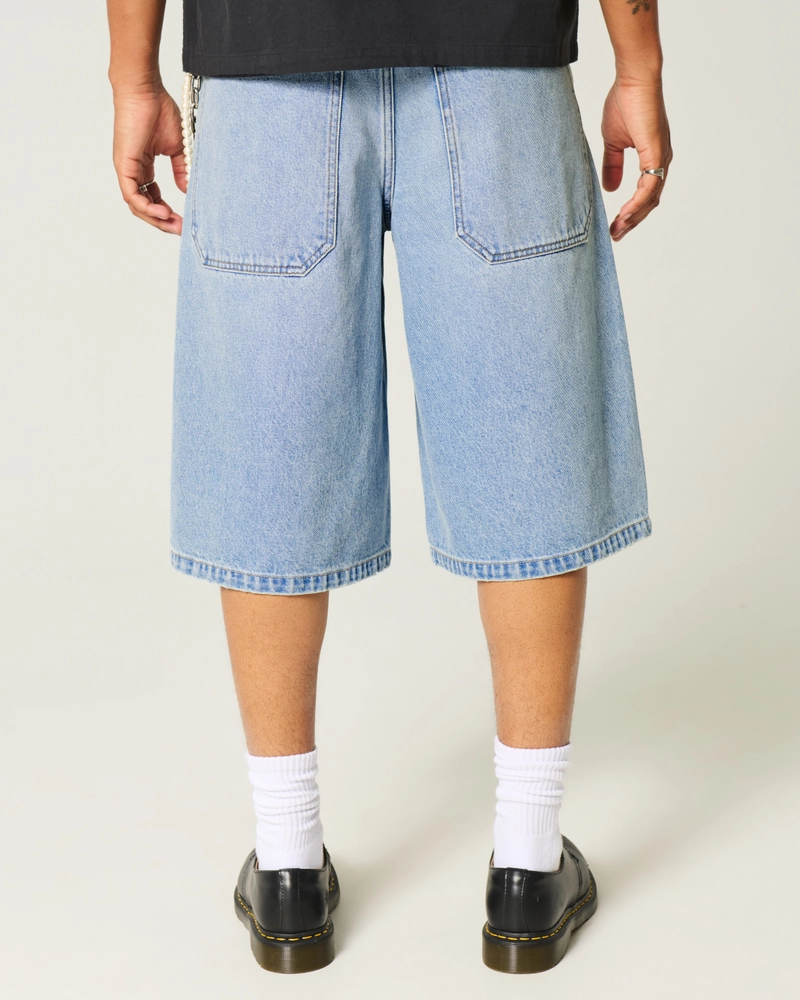 Light Wash Baggy Denim Half Pants