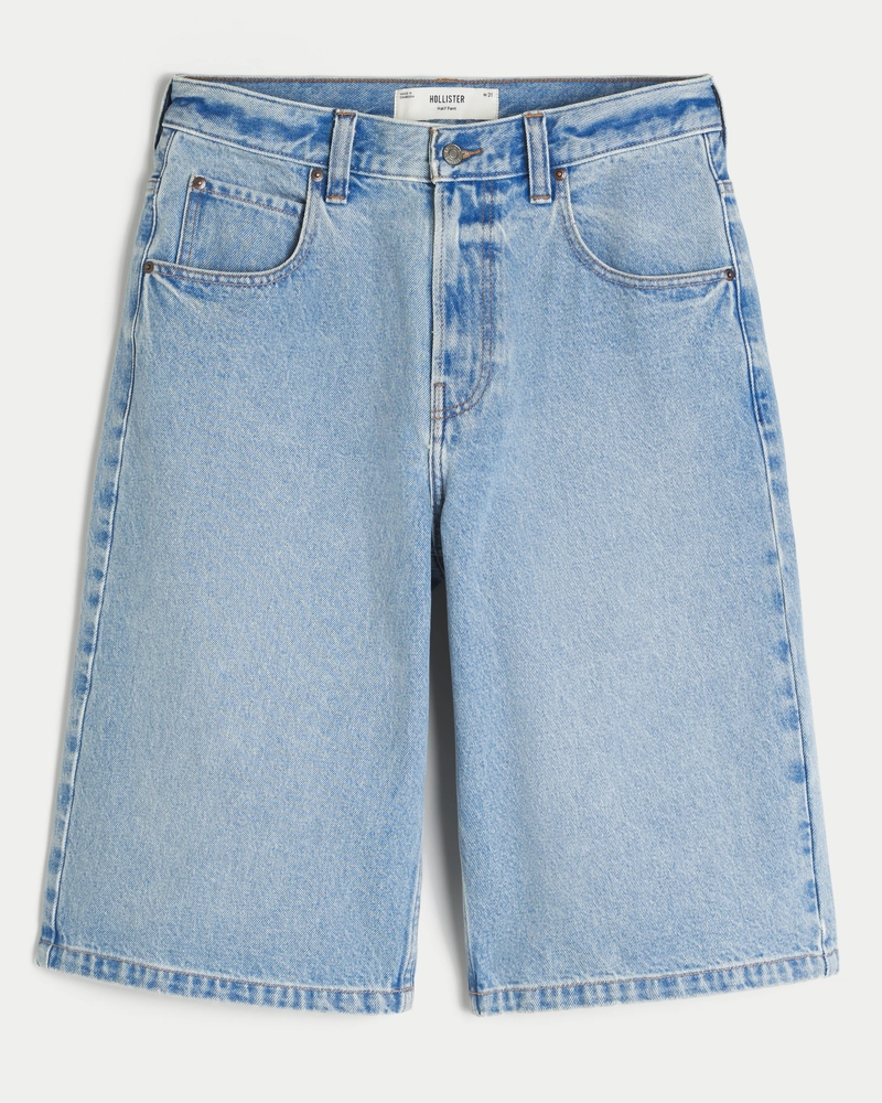 Washed Black Denim Half Pants