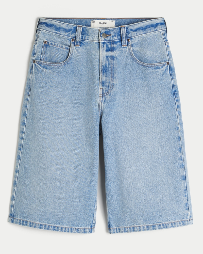Light Wash Baggy Denim Half Pants