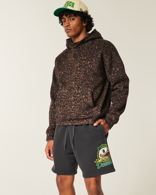 University of Oregon Ducks Graphic Fleece Shorts, Faded Black view 1