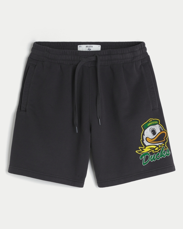 University of Oregon Ducks Graphic Fleece Shorts, Faded Black view 1