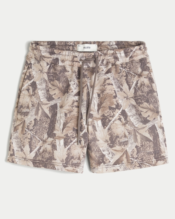 Mid-Thigh Camo Loose Fleece Shorts