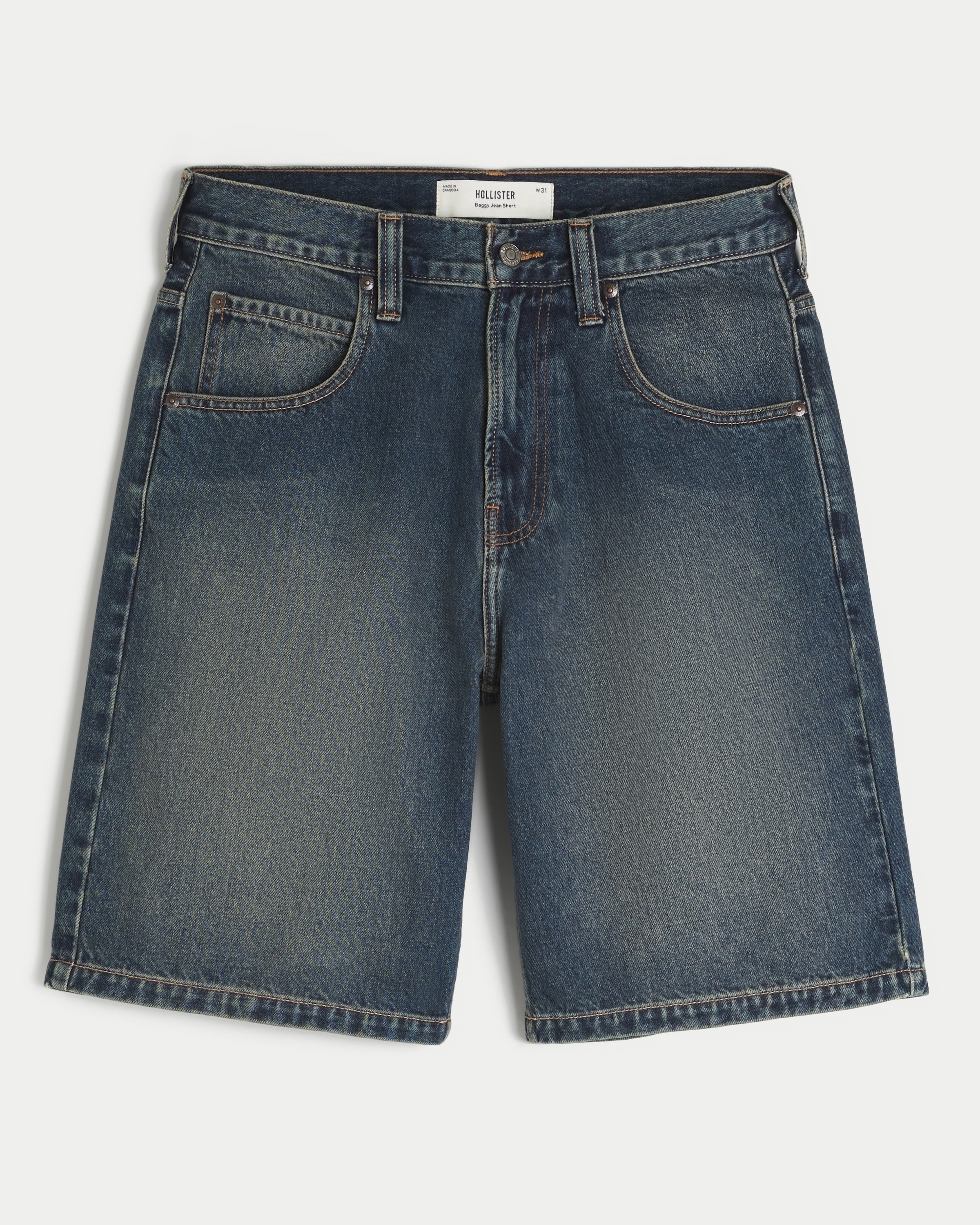 Snake Graphic Baggy Denim Shorts