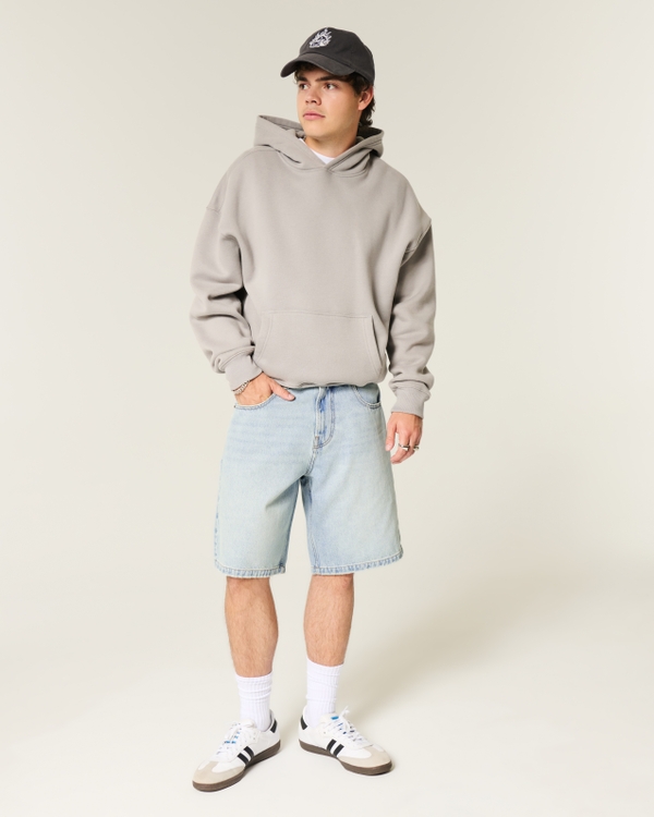 Star Graphic Baggy Denim Shorts, Light view 1