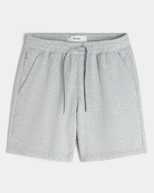 Above-the-Knee Fleece Shorts, Heather Gray view 1