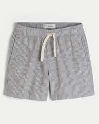 Mid-Thigh Linen-Blend Pull-On Shorts