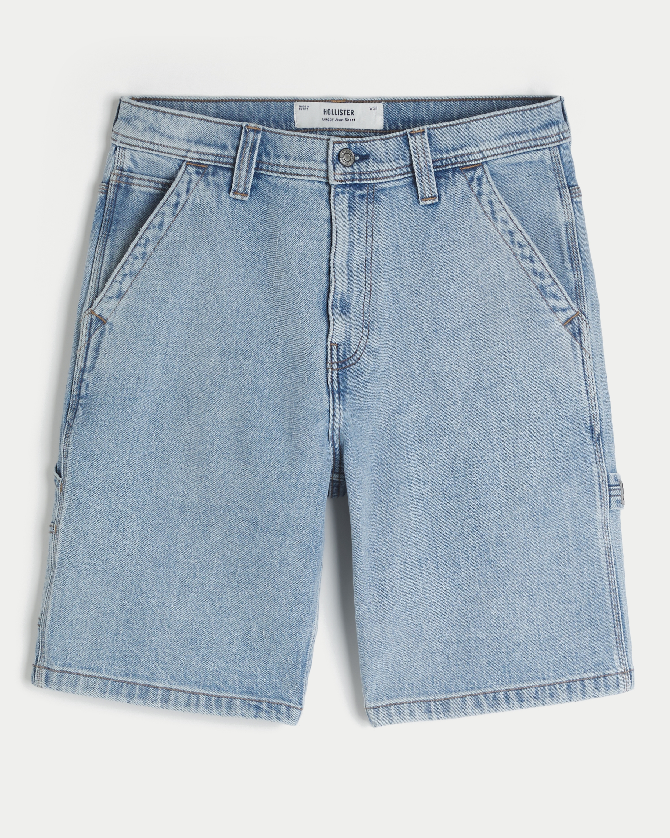 Light Wash Baggy Denim Painter Shorts