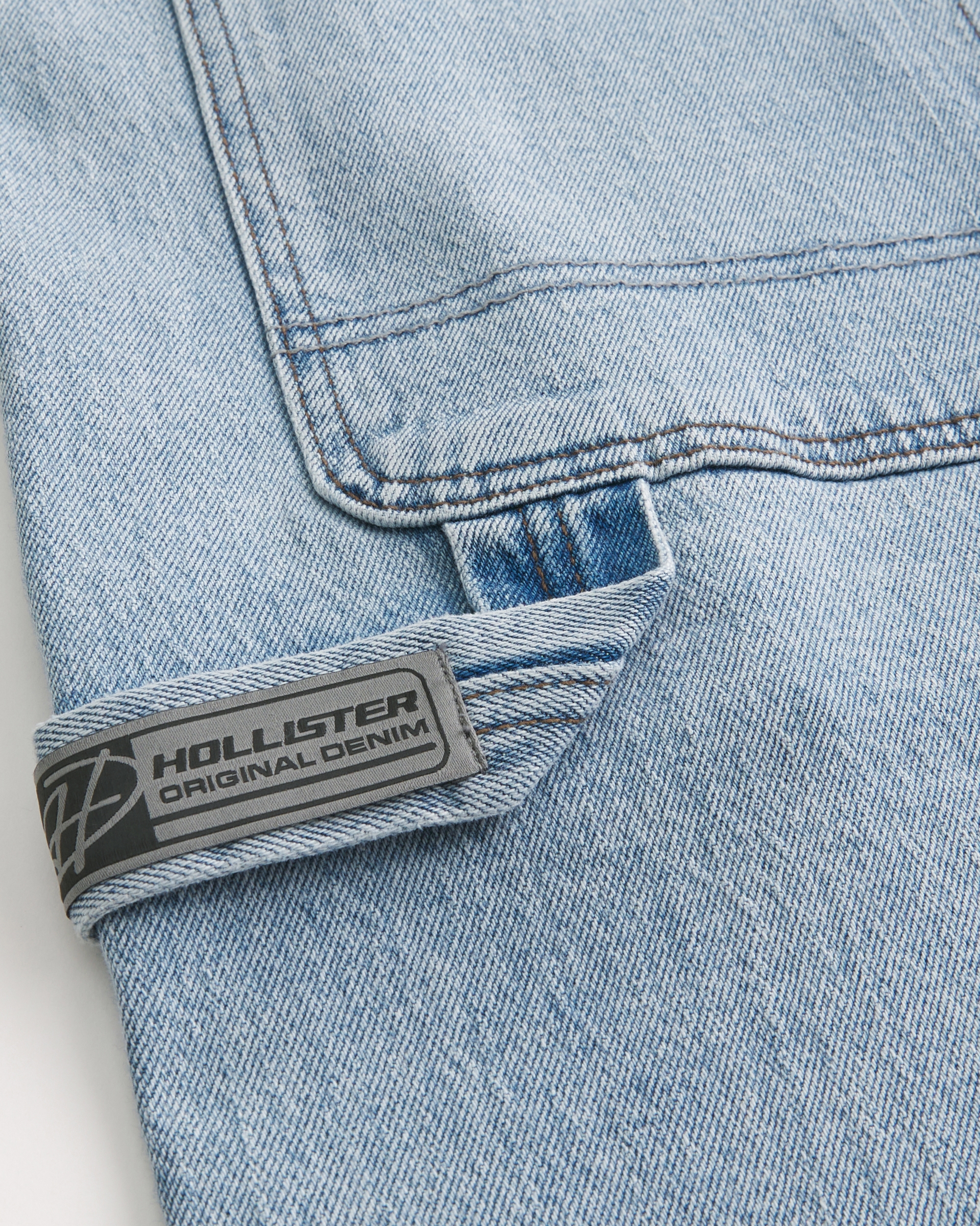 Light Wash Baggy Denim Painter Shorts