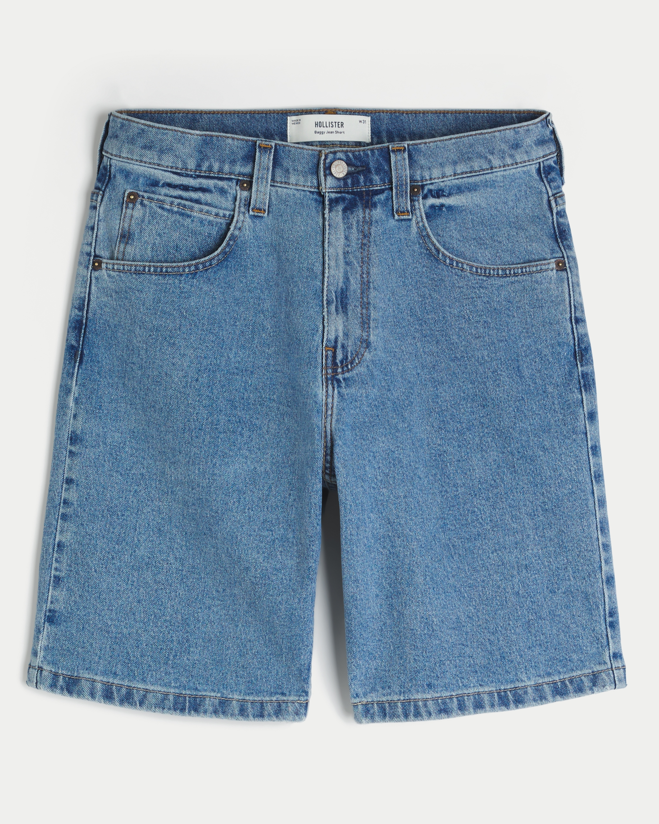 Light Wash Baggy Denim Painter Shorts