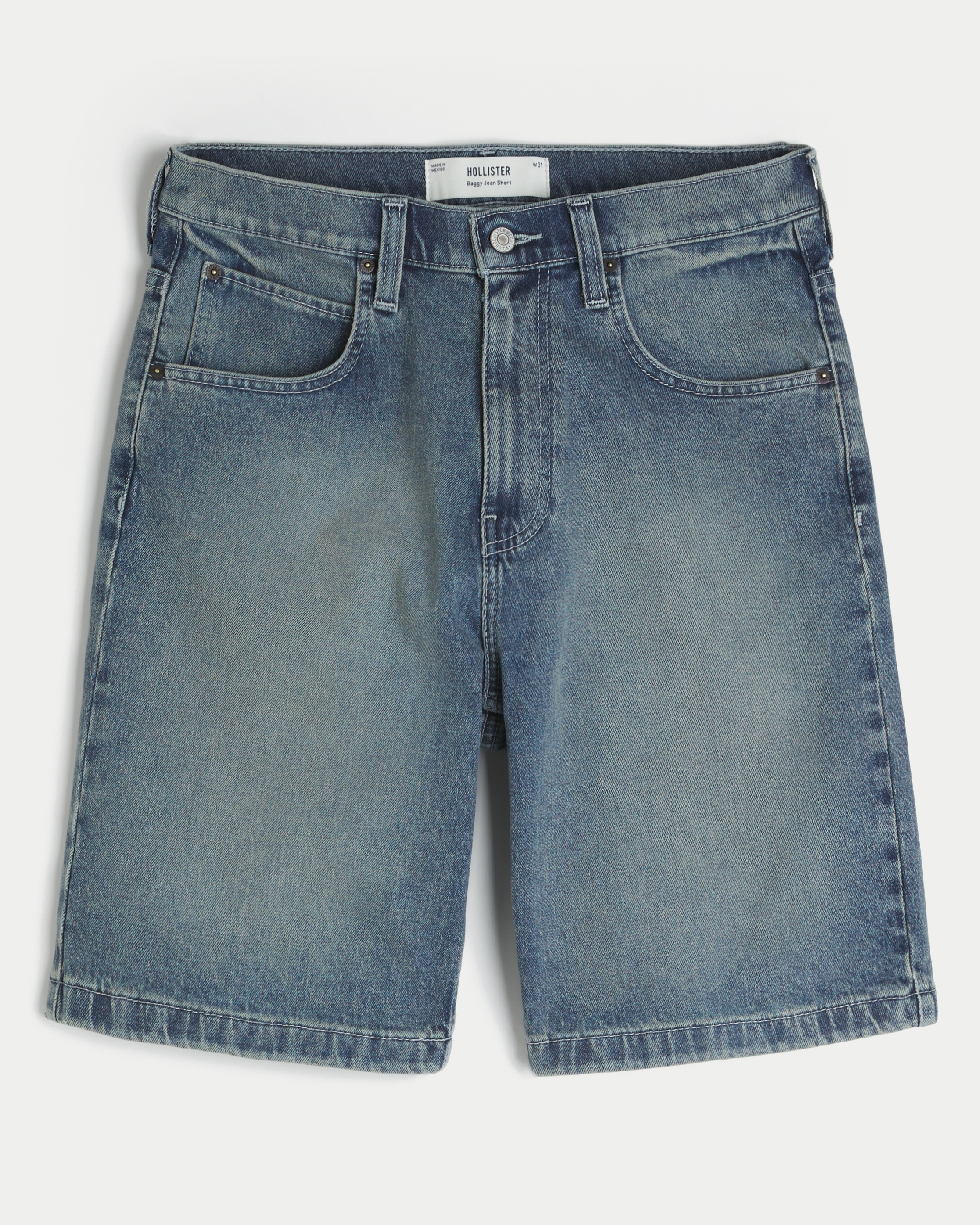 Light Wash Baggy Denim Painter Shorts