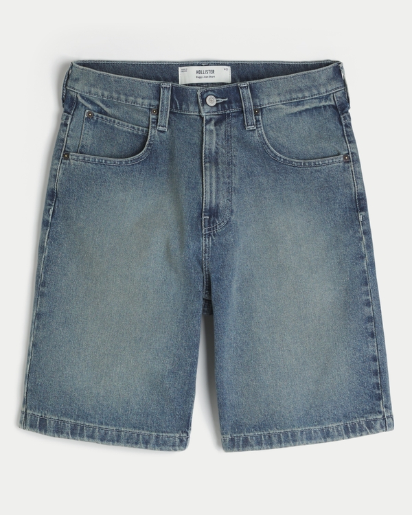 Baggy Denim Shorts, Dark Wash view 1