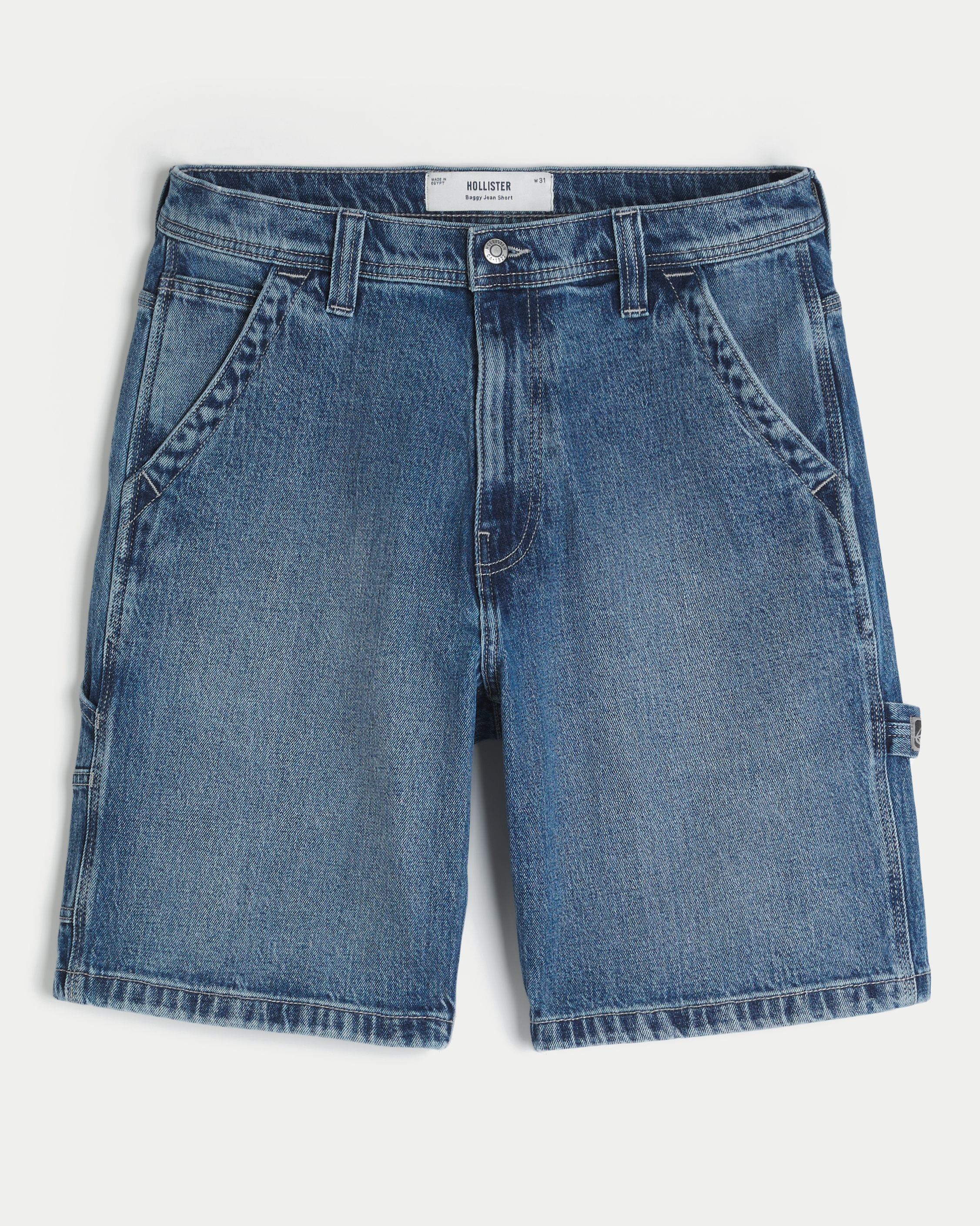Light Wash Baggy Denim Painter Shorts
