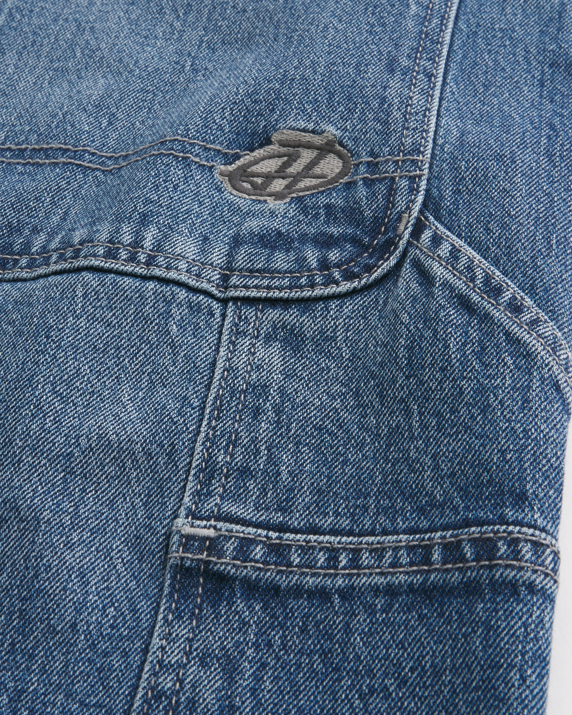 Light Wash Baggy Denim Painter Shorts