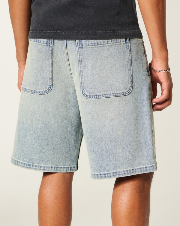 Baggy Embroidered Star Denim Shorts