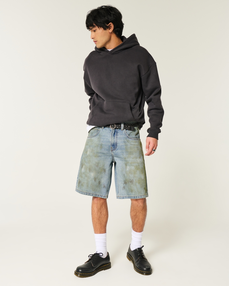 Greased Baggy Jean Shorts