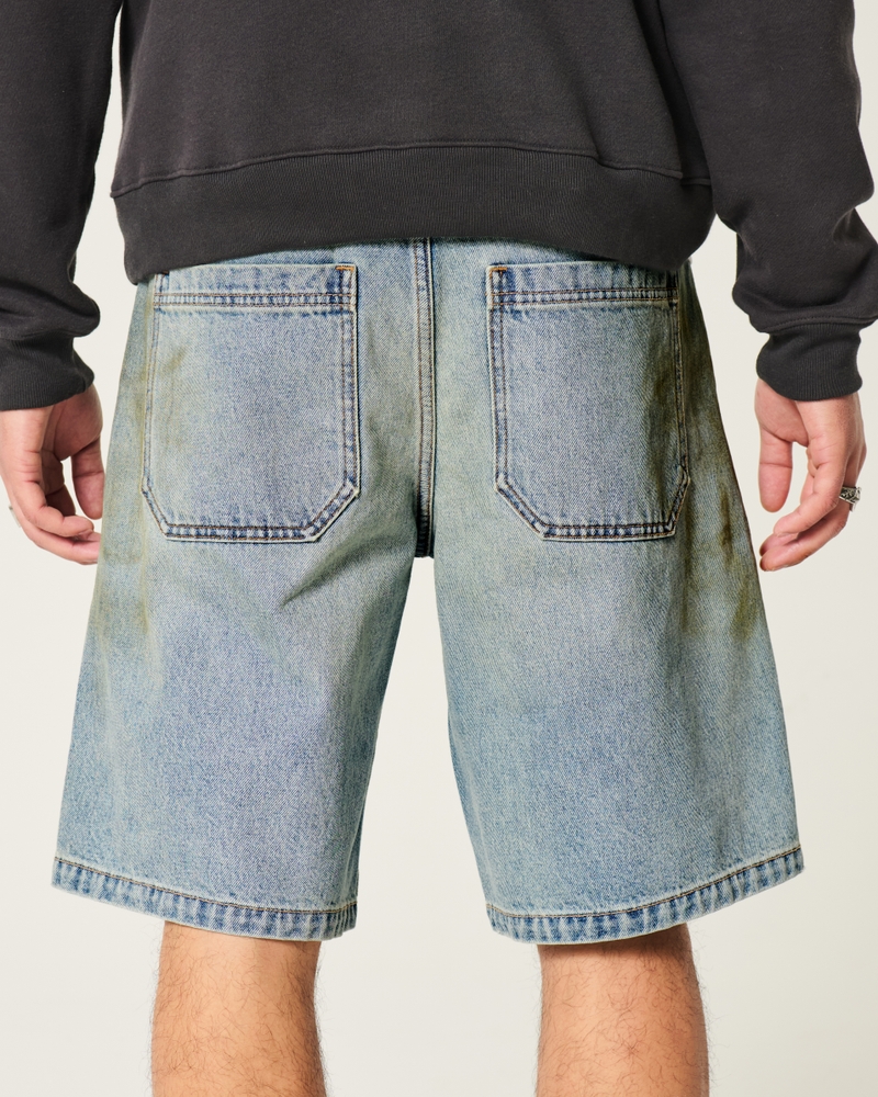 Greased Baggy Jean Shorts