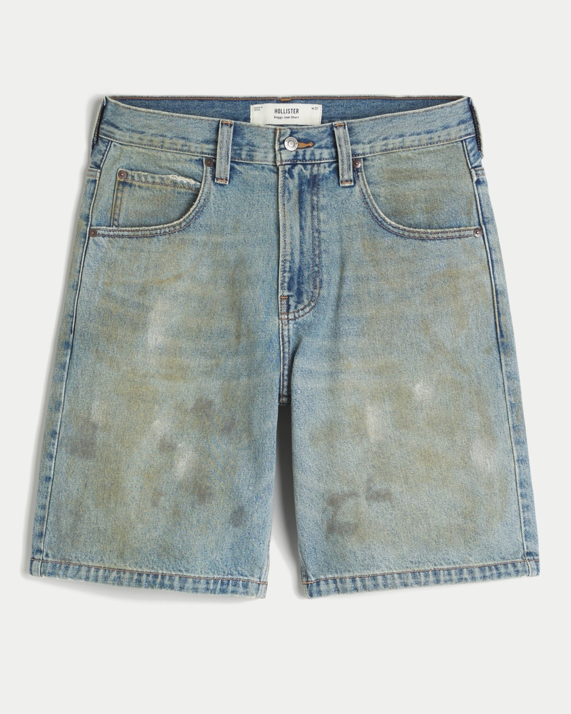 Greased Baggy Jean Shorts