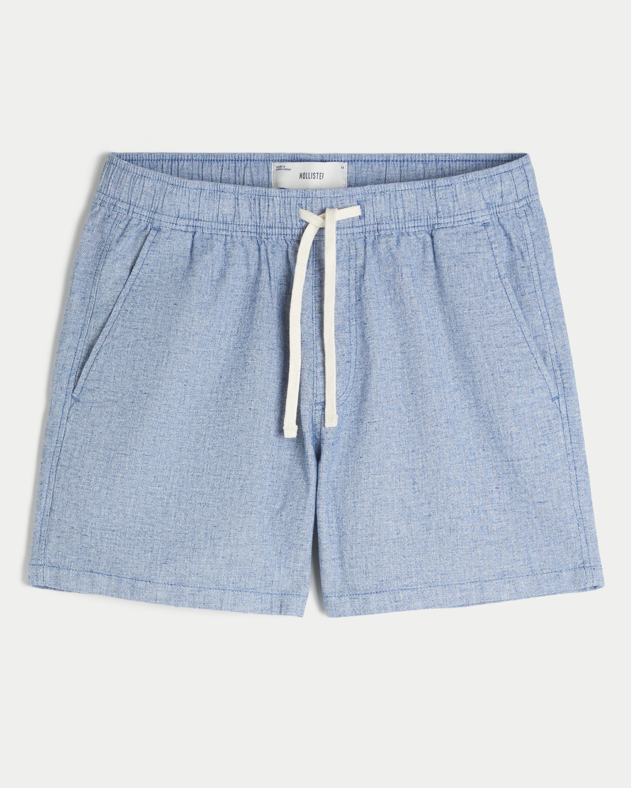 Mid-Thigh Linen-Blend Shorts