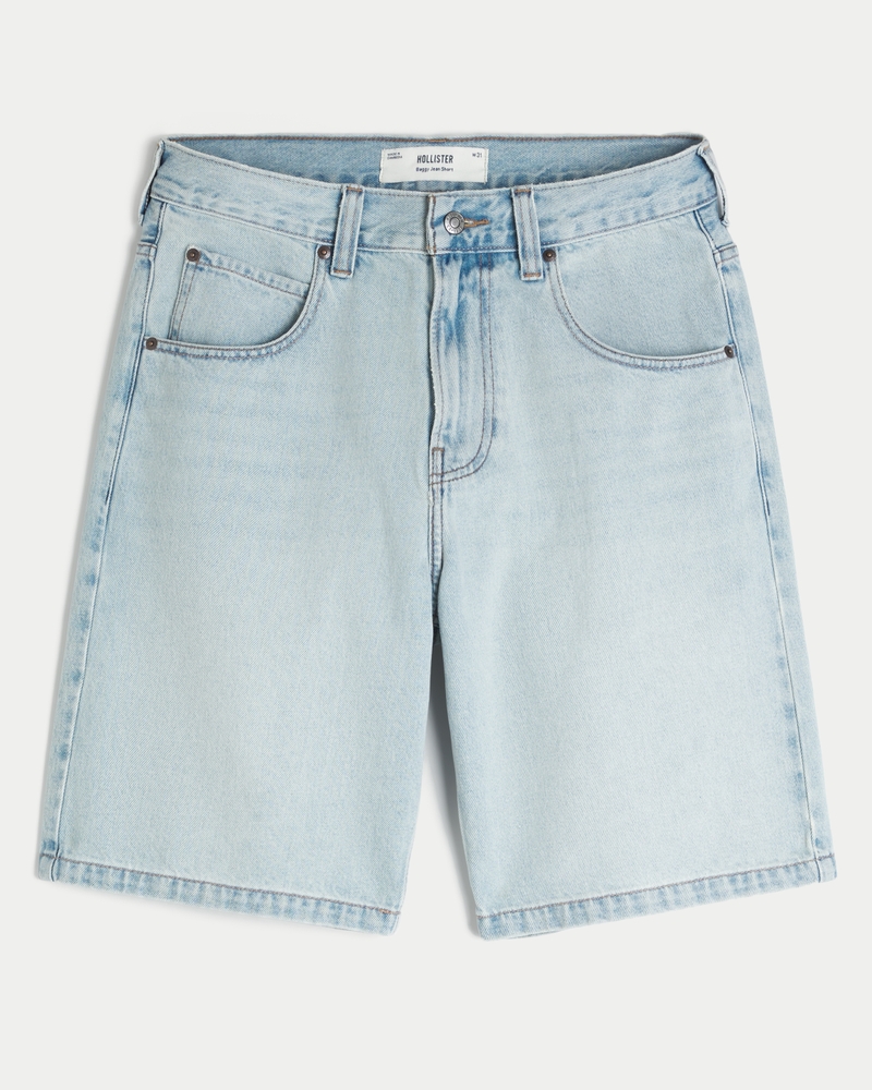 Chain Embroidery Baggy Denim Shorts