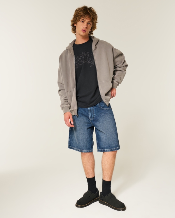 Baggy Denim Shorts, Medium view 2