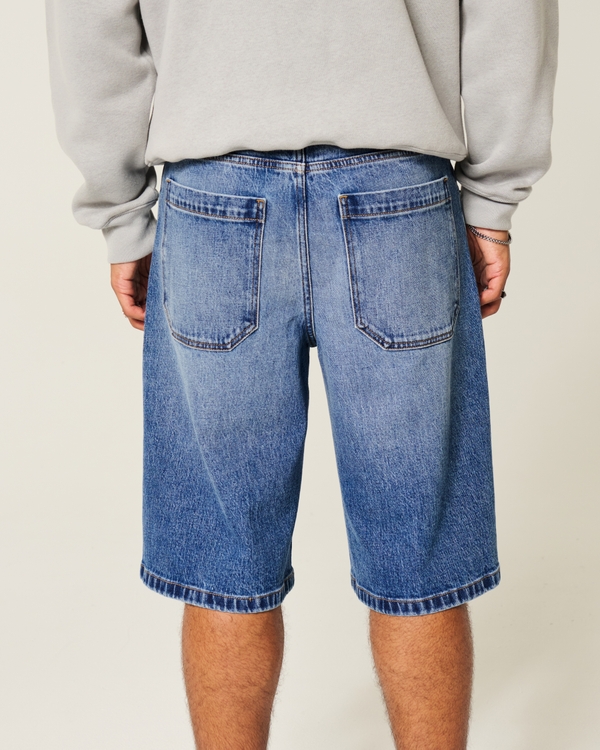 Dark Wash Super Baggy Denim Shorts