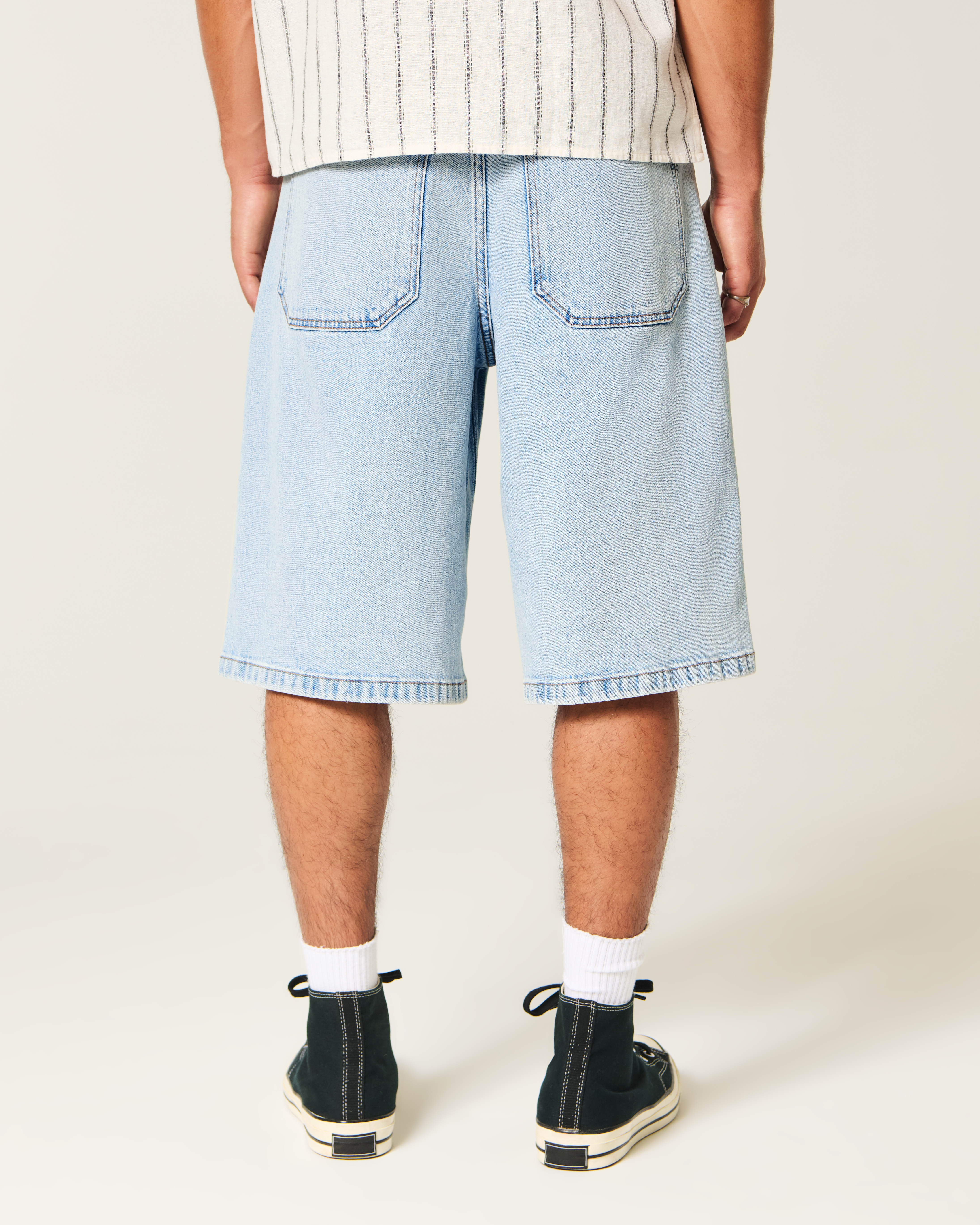 Light Wash Super Baggy Denim Shorts