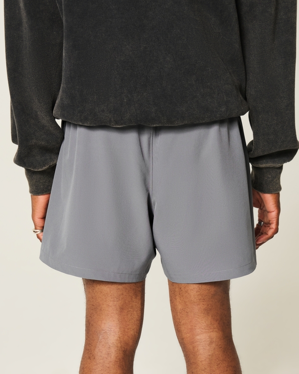 Mid-Thigh Graphic Active Shorts, Dark Gray view 2