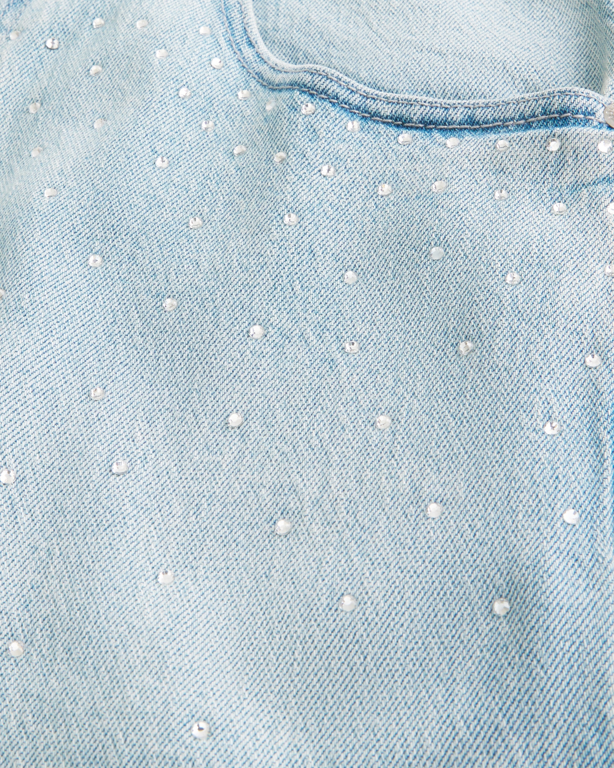Light Wash Embellished Super Baggy Denim Shorts