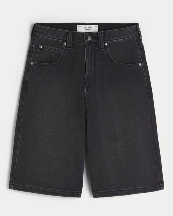 Star Graphic Super Baggy Denim Shorts