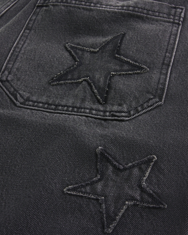 Star Graphic Super Baggy Denim Shorts