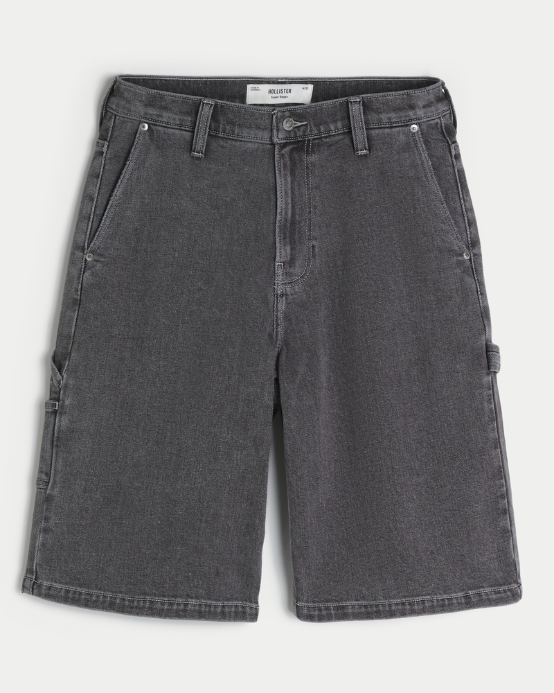 Flame Graphic Super Baggy Denim Painter Shorts
