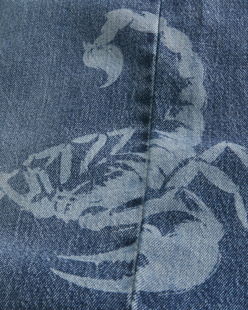Scorpion Graphic Super Baggy Denim Shorts