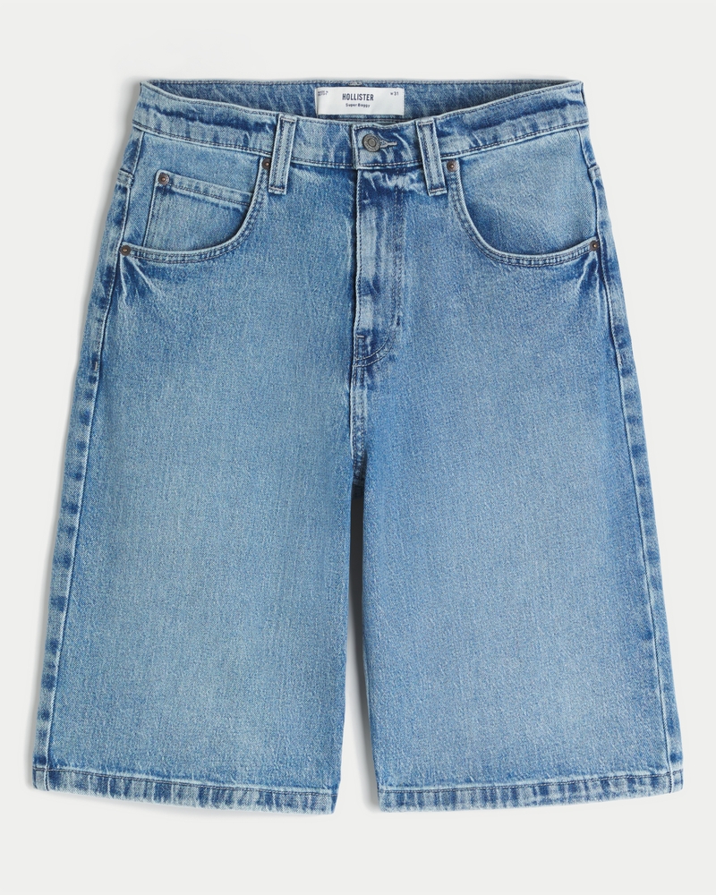 Star Graphic Super Baggy Denim Shorts