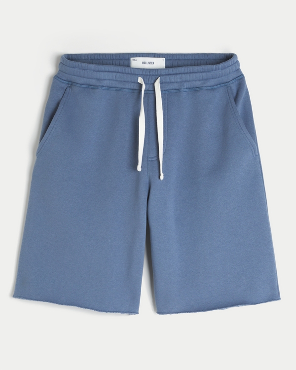 Baggy Fleece Shorts, Blue Gray view 1
