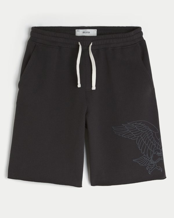Baggy Fleece Shorts, Faded Black view 1