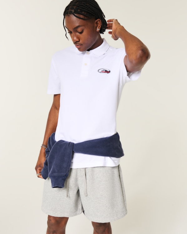 Above-the-Knee Baggy Fleece Shorts, Heather Gray view 1