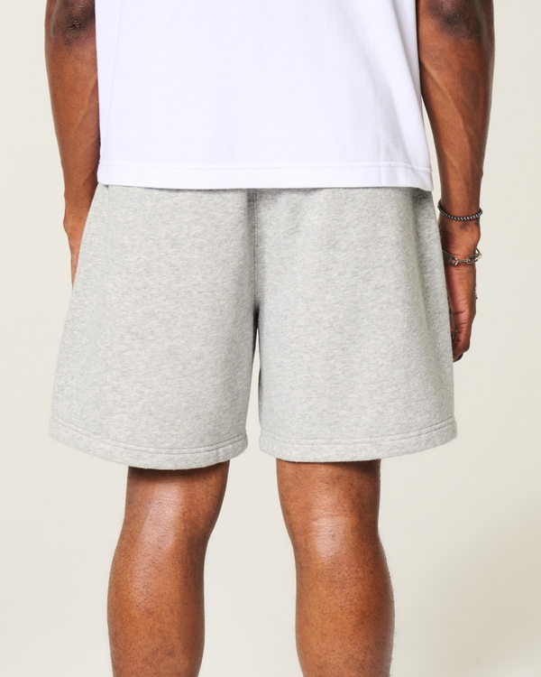 Above-the-Knee Baggy Fleece Shorts, Heather Gray view 2